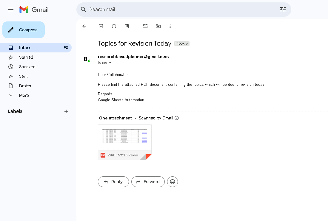 Memory Retention Planner